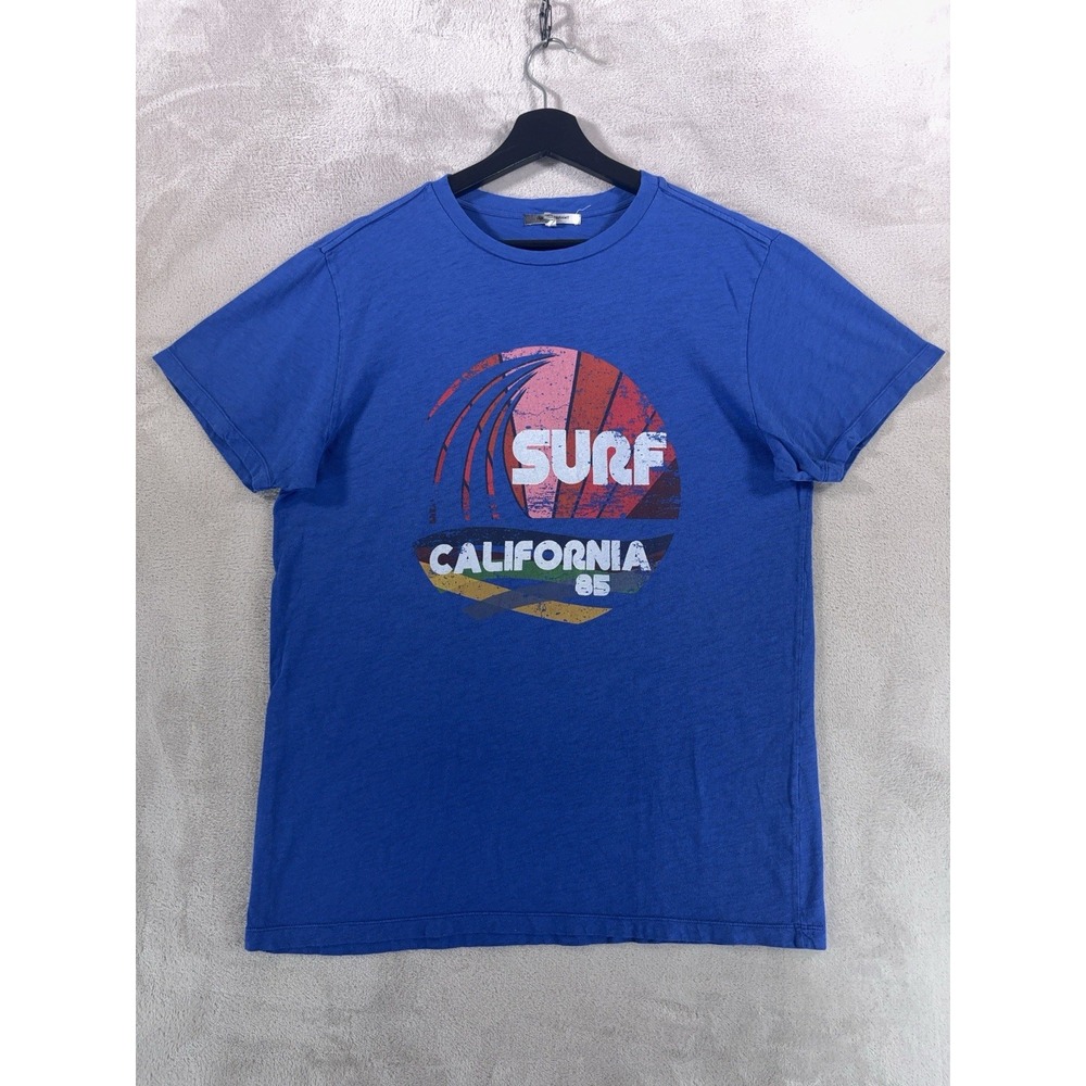 Isabel Marant T Shirt Mens Small Blue Surf California 85 Distressed Graphic
